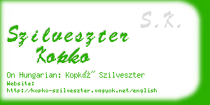 szilveszter kopko business card